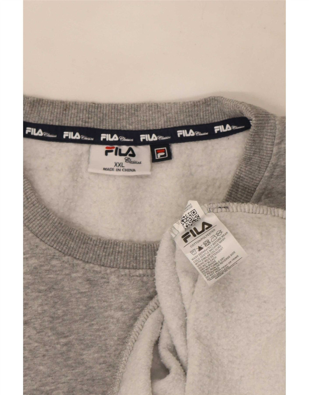 Fila Sweat-shirt pour homme en coton moucheté gris 2XL