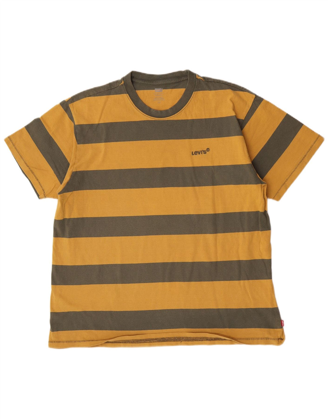 Levi's Mens T-Shirt Top Large Yellow Striped