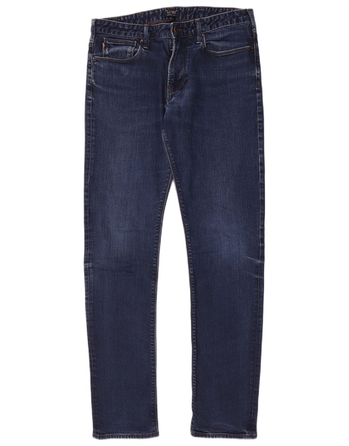 Armani Mens Slim Jeans W32 L32 Navy Blue Cotton