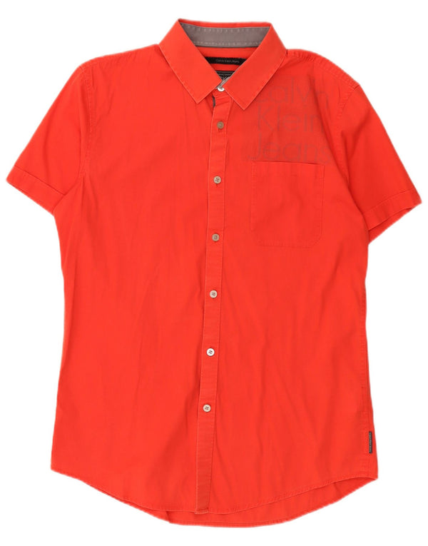 Calvin Klein Jeans Mens Graphic Short Sleeve Shirt Large Red Cotton