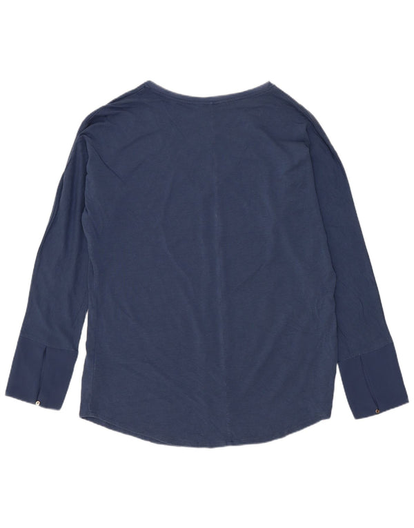 Massimo Dutti Top da donna a maniche lunghe UK 16 Large Blu Navy Poliestere