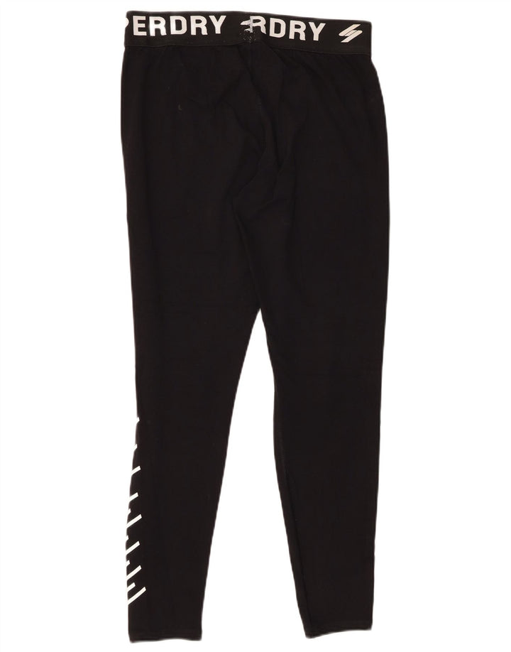 Женские леггинсы с рисунком SUPERDRY UK 12, средние, черные
