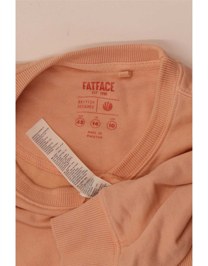 Fat Face Womens Sweatshirt Jumper UK 14 Large Pink Cotton