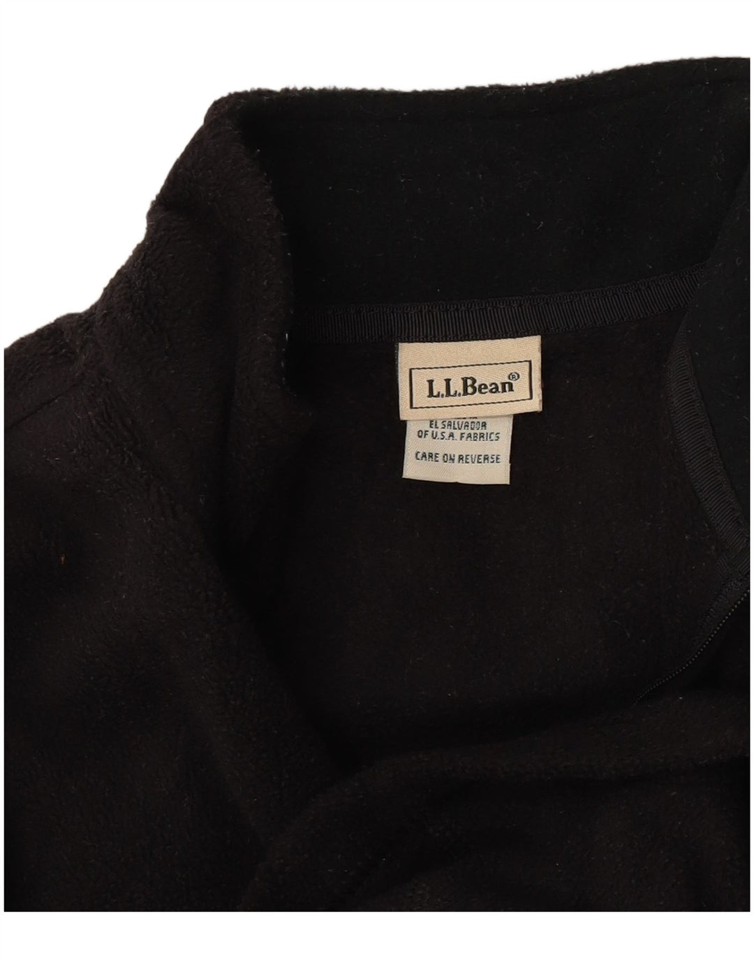L.L.Bean Fleecetrøje med lynlås til kvinder UK 10 Lille sort polyester