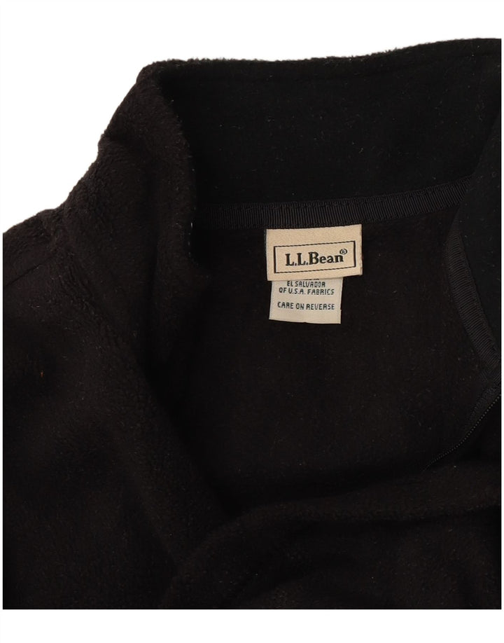 L.L.Bean Fleecetrøje med lynlås til kvinder UK 10 Lille sort polyester