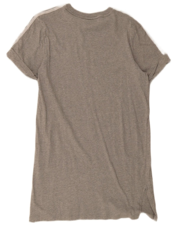 Adidas Robe T-Shirt Femme UK 12 Coton Gris Moyen