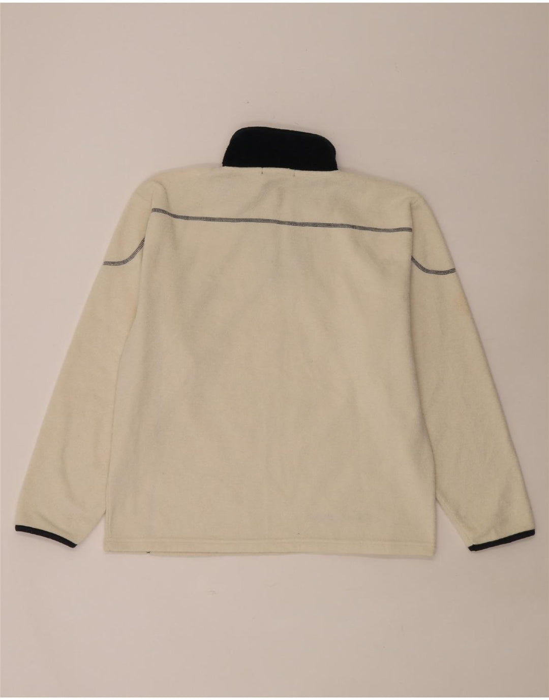 Iceberg Mens Zip Neck Fleece Jumper XL White Colourblock Polyester