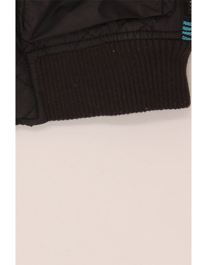 Superdry Womens Quilted Utility Jacket UK 10 Small Black Nylon
