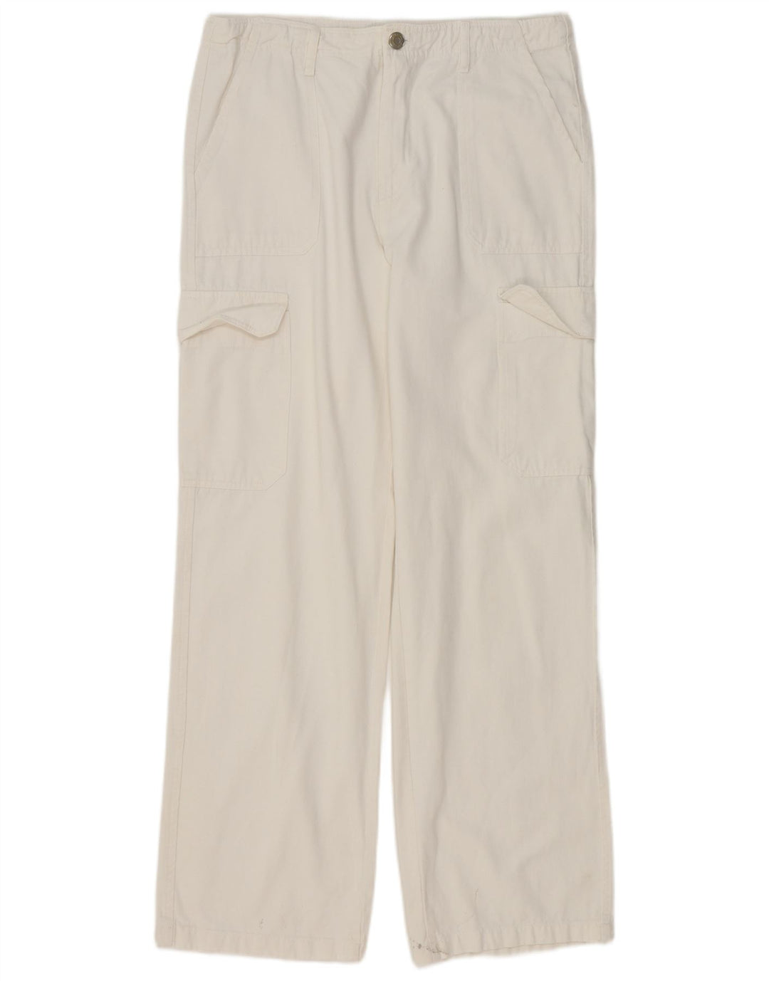 Zara Womens Straight Cargo Trousers EU 42 Large W32 L32 White