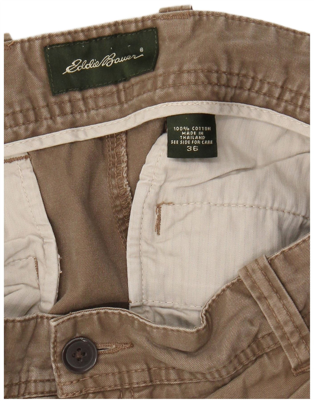 Eddie Bauer Short Chino Pegged Homme W36 Grand Coton Marron