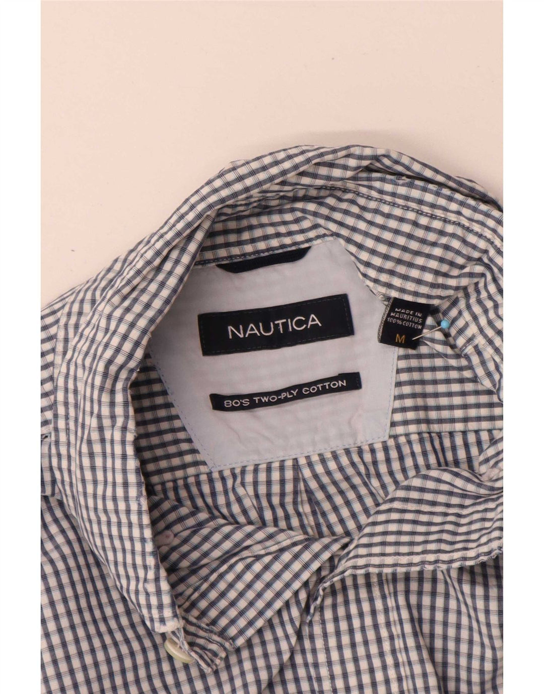 Ανδρικό πουκάμισο Nautica, μεσαίο μπλε βαμβακερό Gingham