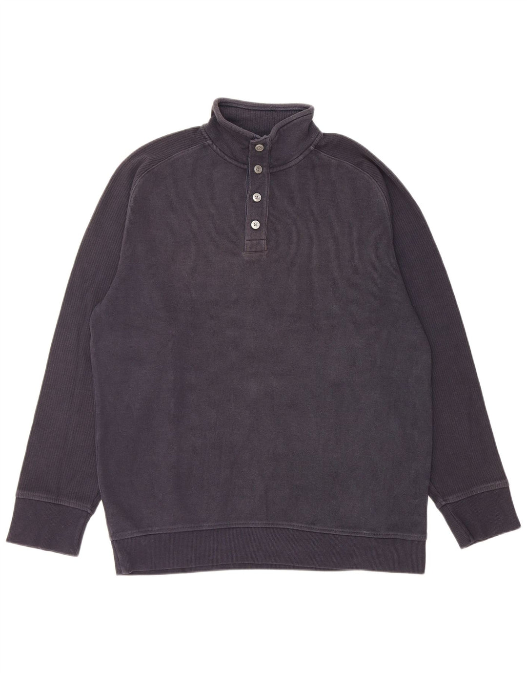 Marks & Spencer Herren-Pullover mit Knopfkragen, Mittelblau