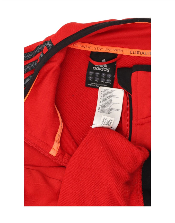 Adidas Mens Climalite Tracksuit Top Jacket 2XL Red Polyester