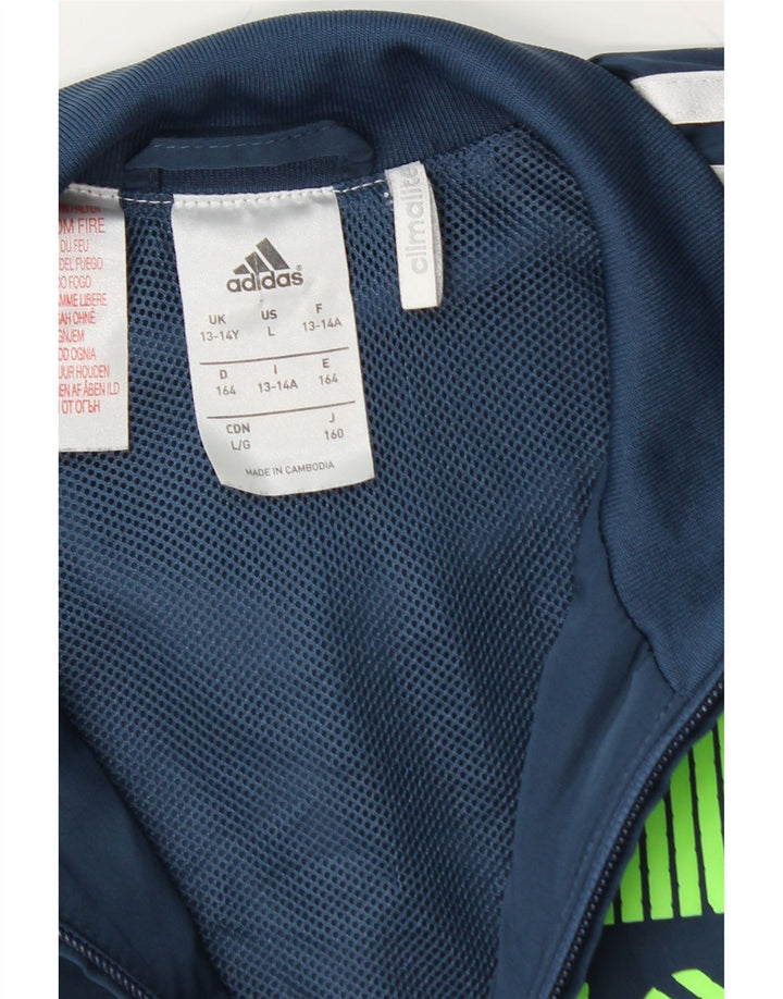 REEBOK Boys Climalite Tracksuit Top Jacket 13-14 Years Navy Blue