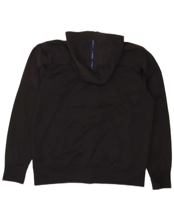 Nike Pull à capuche zippé graphique pour homme Large Noir Polyester