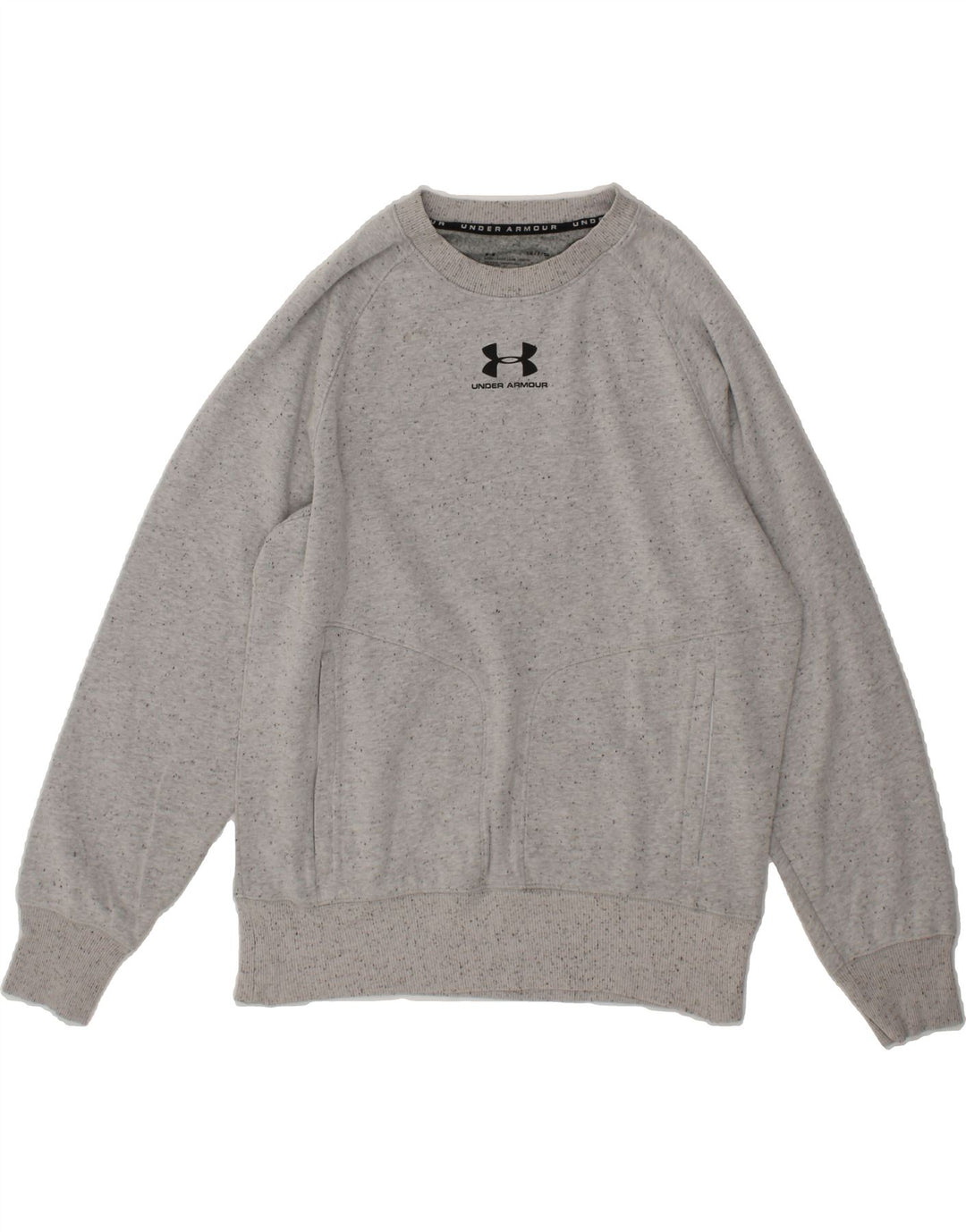 UNDER ARMOUR Mens Sweatshirt Jumper Small Grey Flecked Cotton Vintage Under Armour and Second-Hand Under Armour from Messina Hembry 