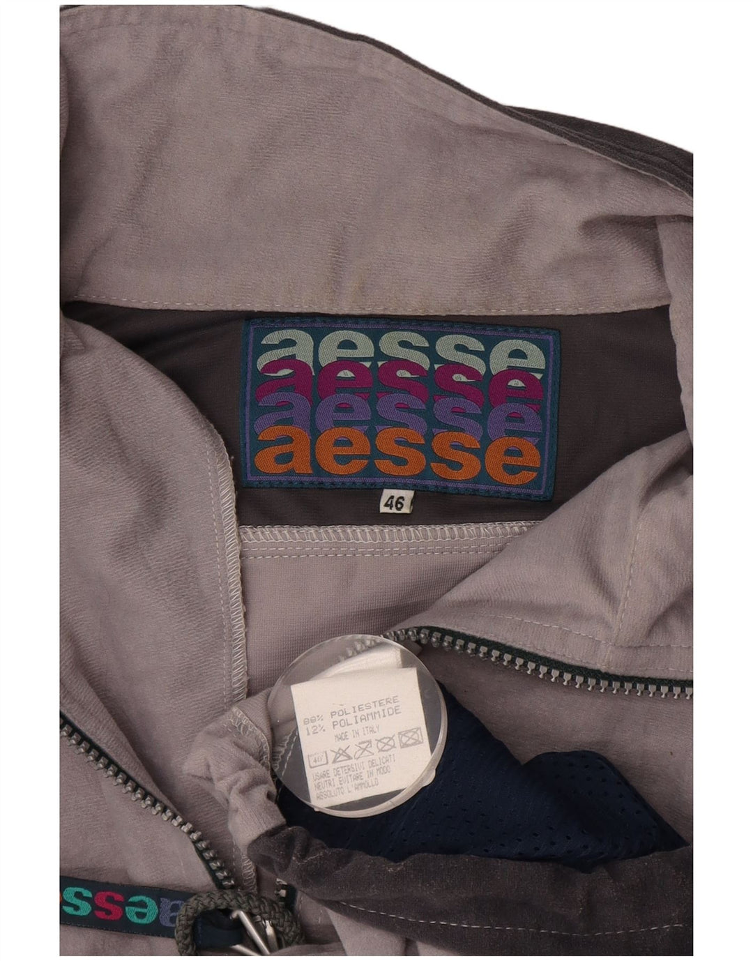 AESSE Womens Tracksuit Top Jacket IT 46 Large Grey Colourblock Polyester