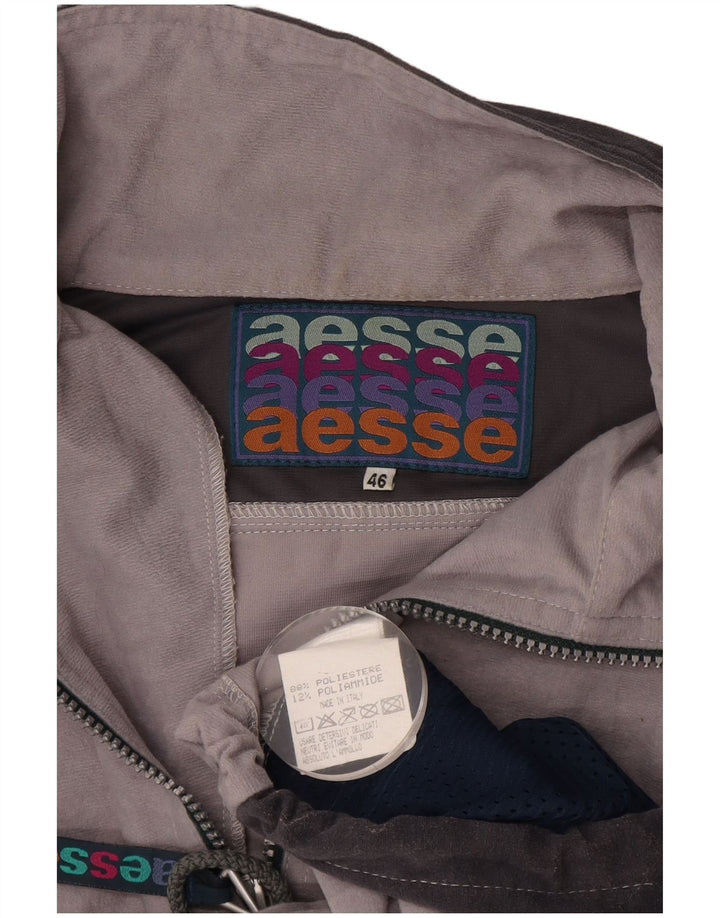 AESSE Womens Tracksuit Top Jacket IT 46 Large Grey Colourblock Polyester
