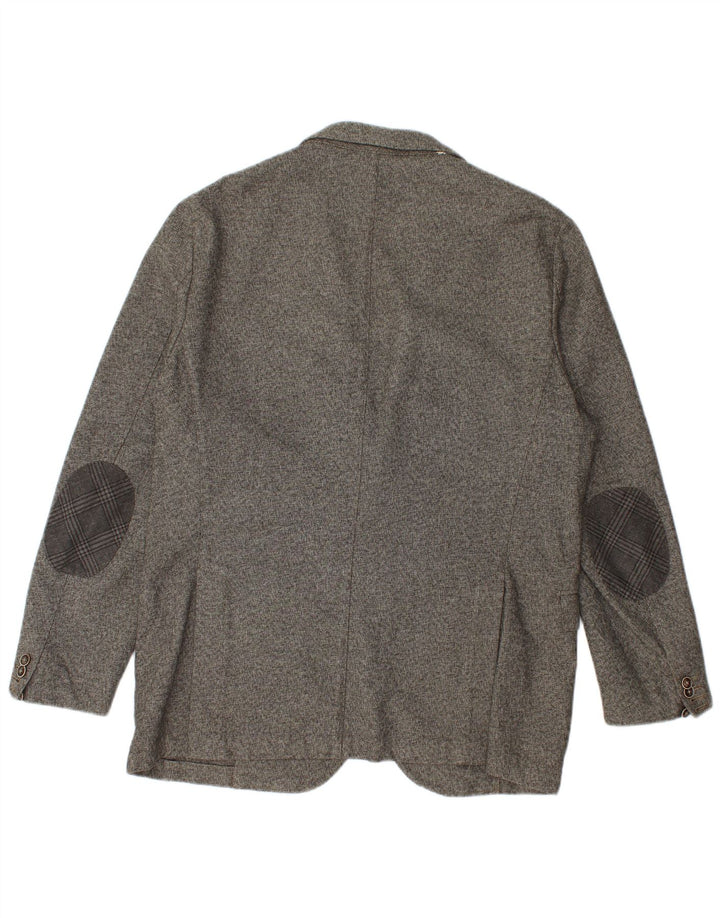 Manuel Ritz Herre 2 Button Blazer Jacket IT 54 2XL Grå Flecked Bomuld