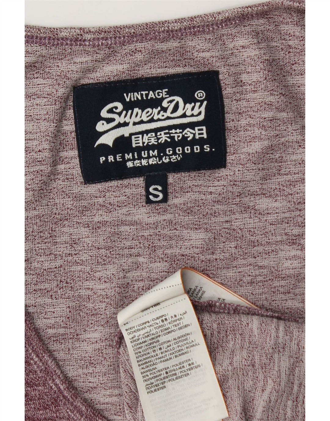 SUPERDRY Herren-Trägershirt, Größe S, Burgunderrot, Baumwolle