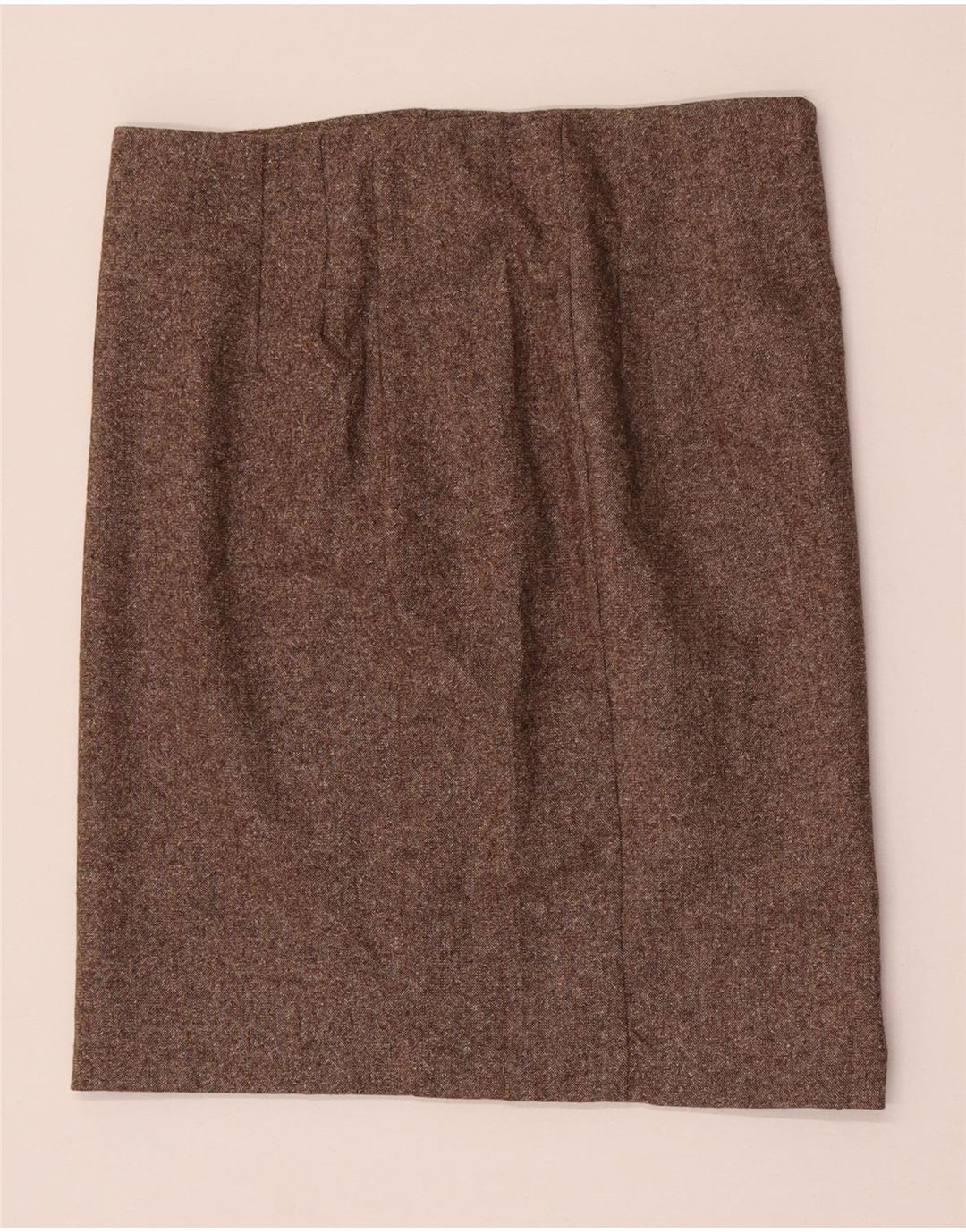 Benetton Womens Mini Straight Skirt IT 42 Medium W28 Brown Flecked Wool