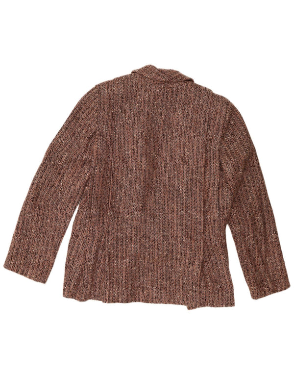 Michelle Womens Open Blazer Jacket IT 46 Large Brown Flecked Wool