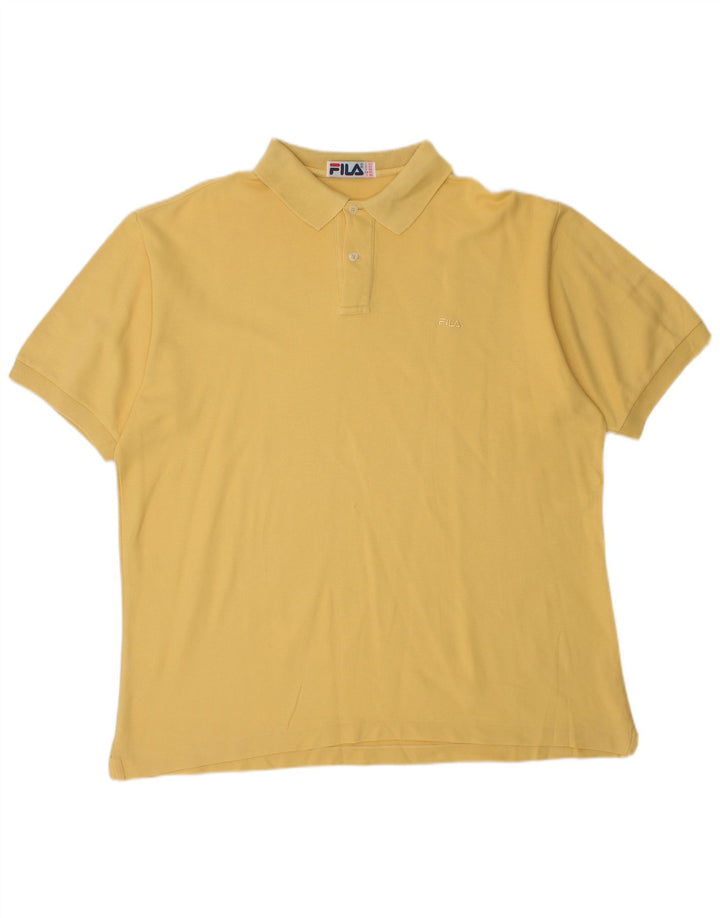 Fila Mens Polo Shirt IT 52 Large Yellow Cotton