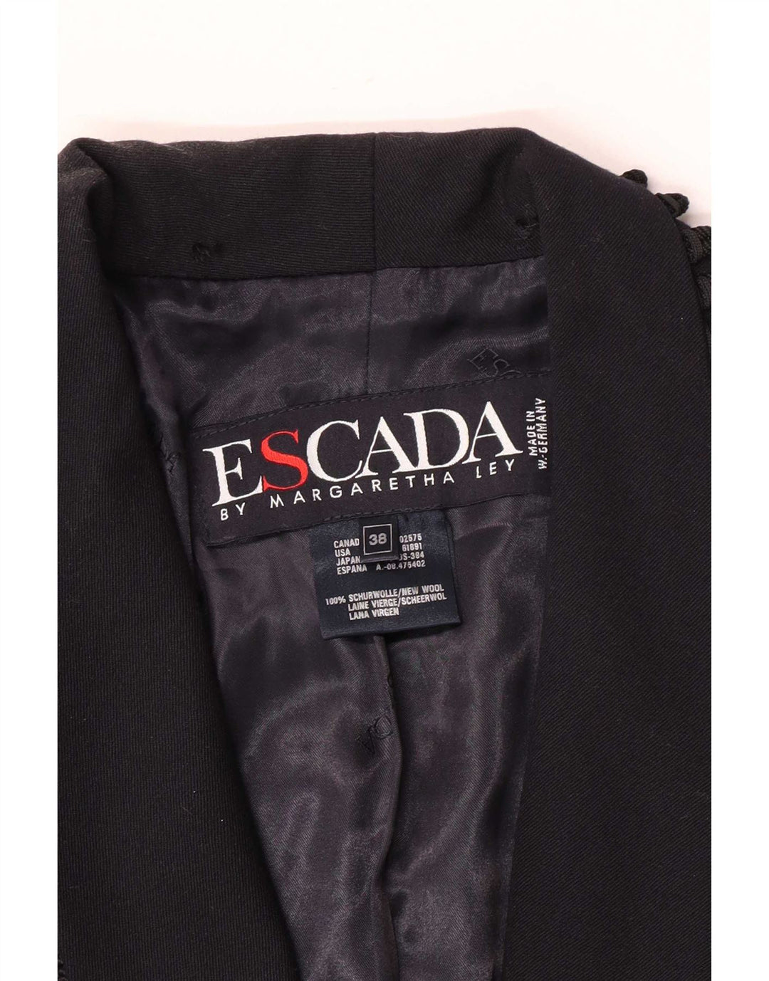 Escada Womens by Margaretha Ley Blazer Jacket EU 38 Medium Bluemarin Blue