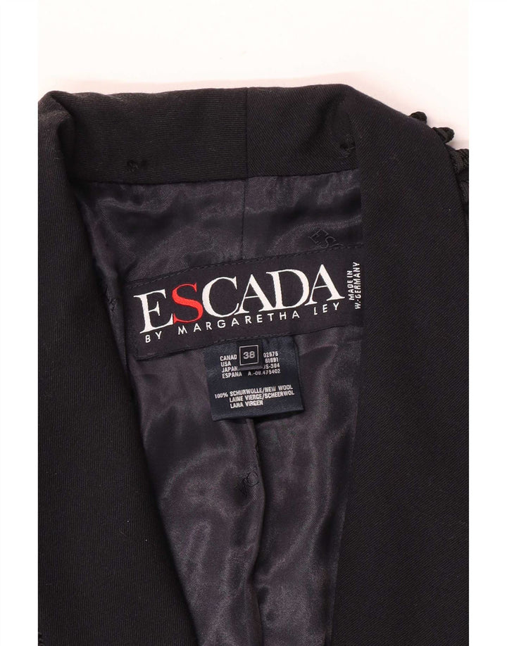 Escada Womens by Margaretha Ley Blazer Jacket EU 38 Medium Bluemarin Blue