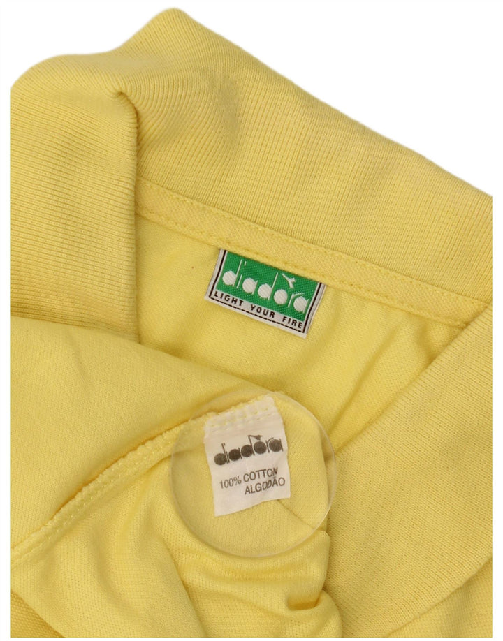 Diadora Mens Polo Shirt Medium Yellow Cotton