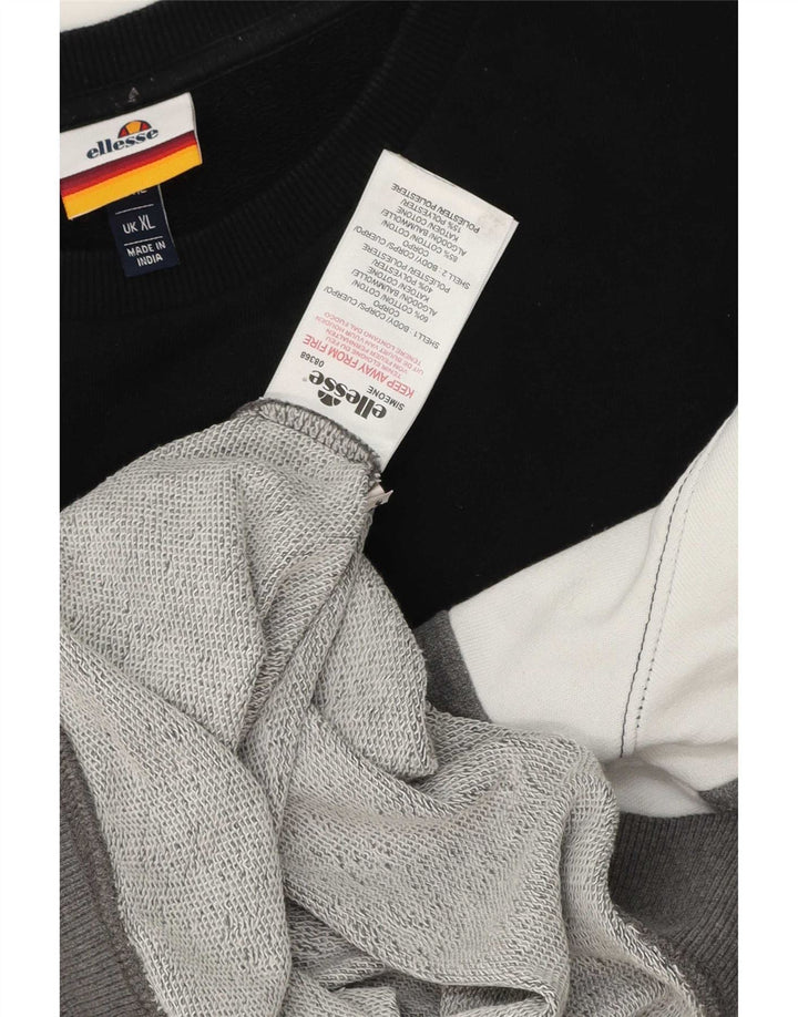 Ellesse Mens Sweatshirt Jumper XL Grey Colourblock Cotton