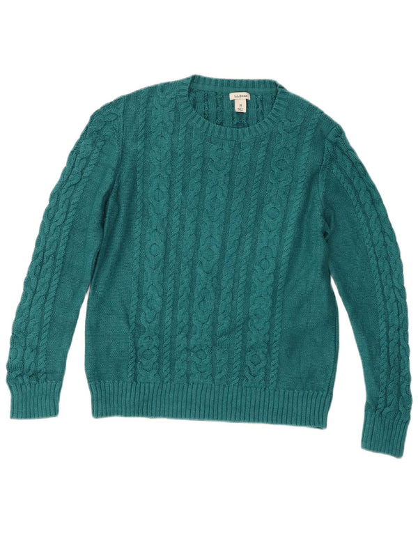 L.L.Bean Pull col bateau pour femme UK 12 en coton turquoise moyen