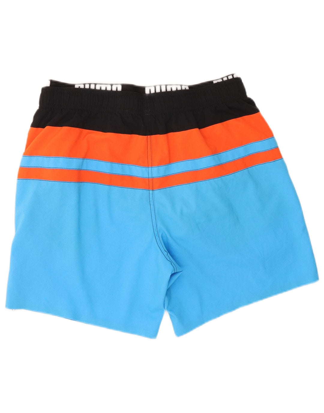 Puma Herren-Badeshorts mit Grafik, mittelblaues Farbblock-Polyester