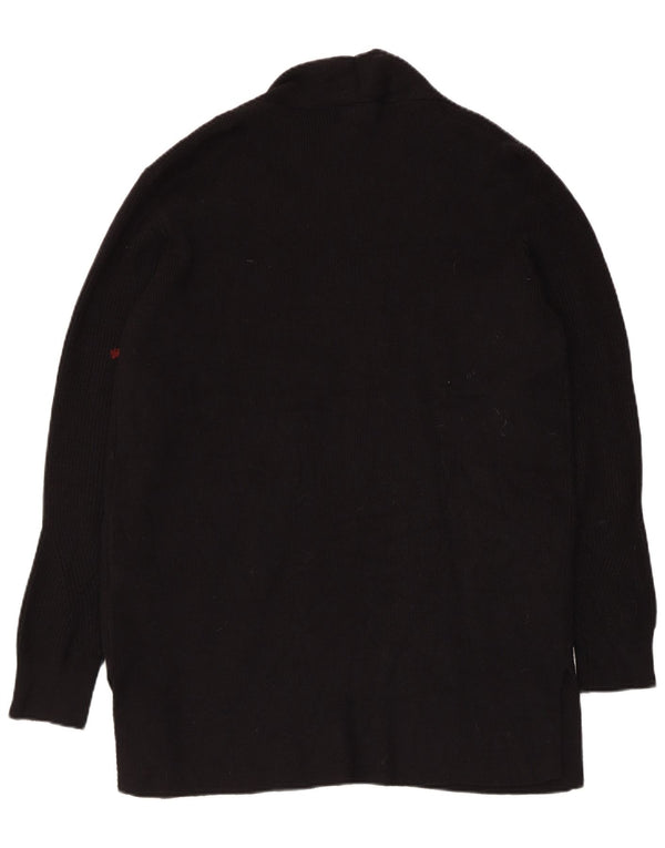 Marks & Spencer Damen Longline Open Cardigan Pullover UK 14 Medium Schwarz