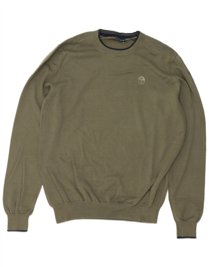 North Sails Herre Crew Neck Jumper Sweater Medium Khaki Bomuld