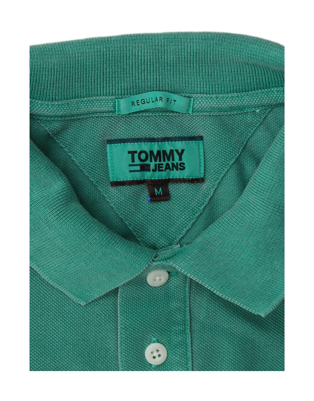 TOMMY HILFIGER Mens Regular Fit Polo Shirt Medium Green Cotton