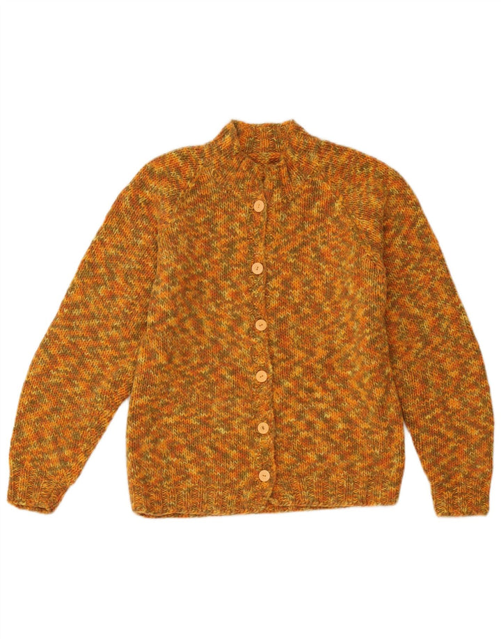 Vintage Womens Cardigan Sweater UK 12 Medium Yellow Flecked
