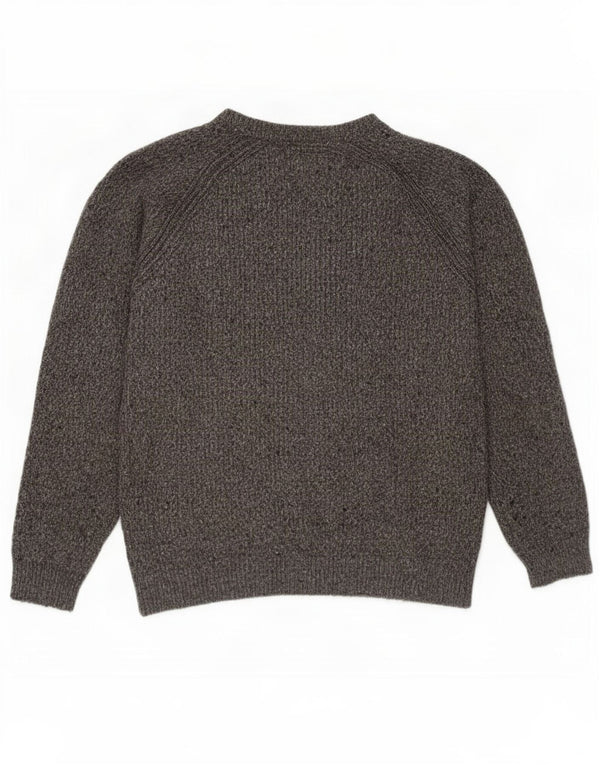 Maglione maglione con scollo a barca da donna Marks & Spencer UK 16 grande grigio screziato