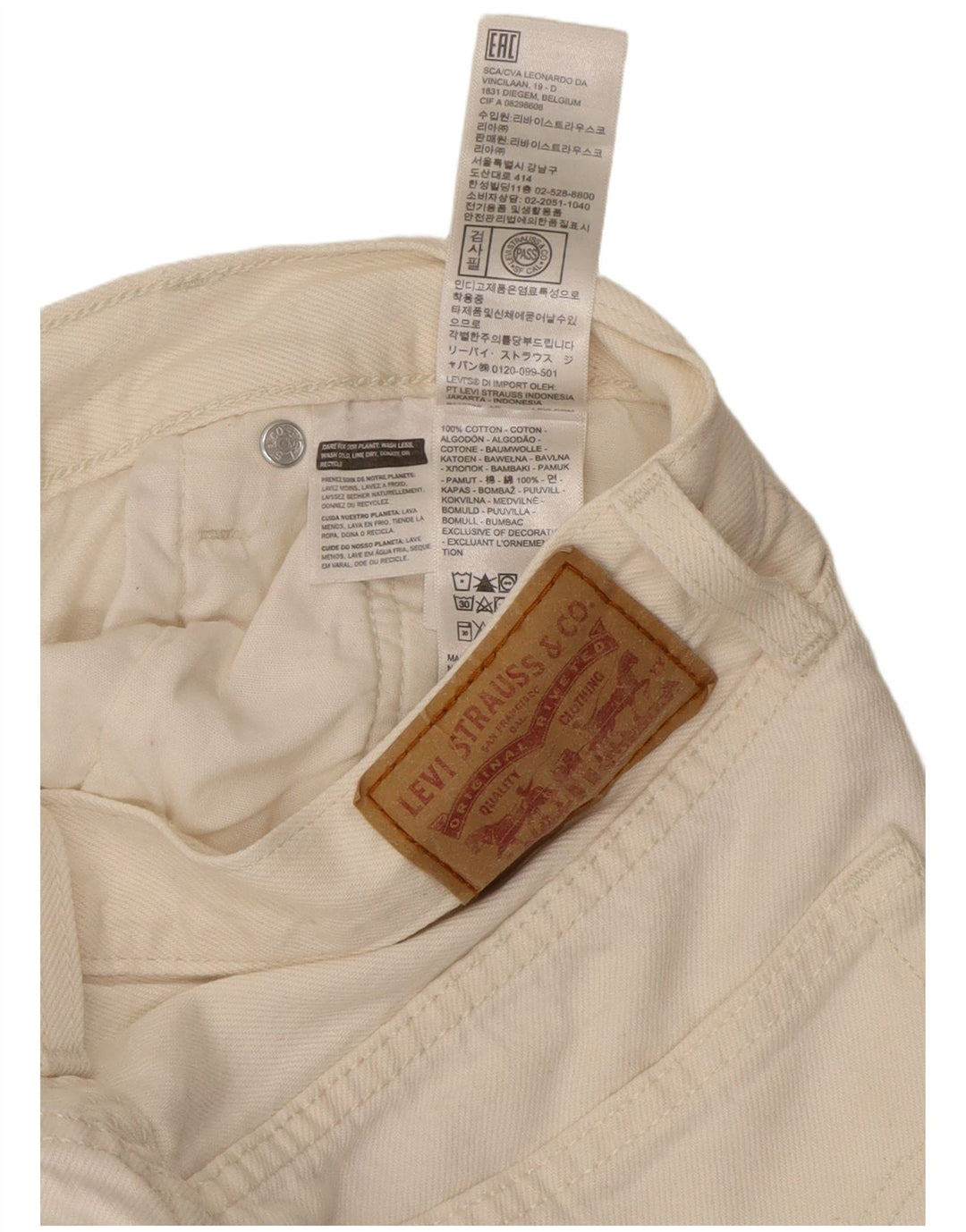 Levi's Jean Fuselé Femme W28 L26 Coton Blanc