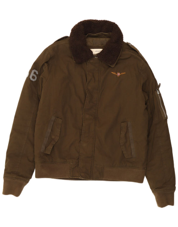 Aviazione Navale Mens Military Flight Aviator Jacket UK 40 Large Khaki