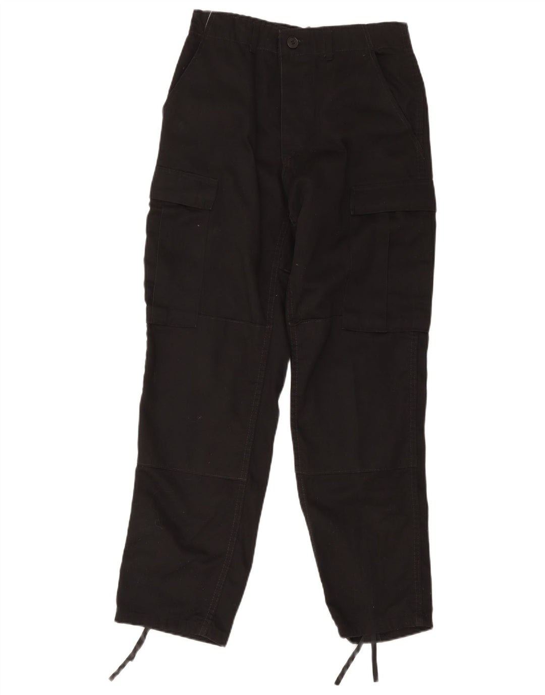 Vintage Womens Regular Cargo Trousers Small W28 L30 Black Cotton