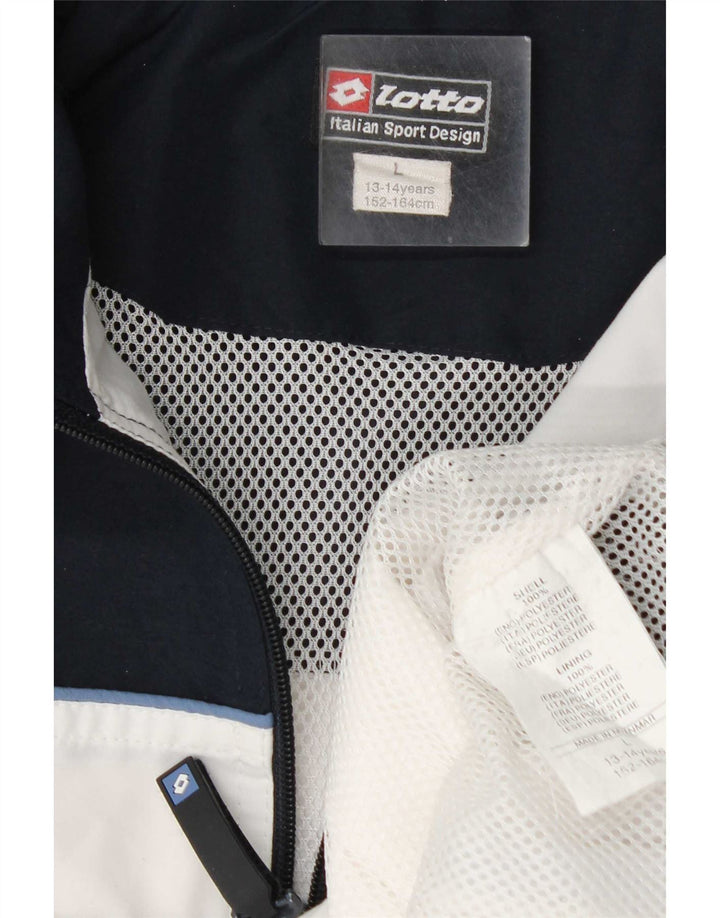 Lotto Boys Tracksuit Top Jacket 13-14 Years Large White Colourblock