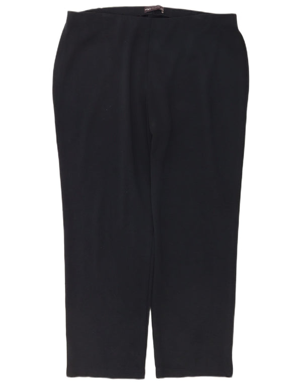 Marks & Spencer Womens Casual Trousers UK 16 Large W36 L27 Navy Blue