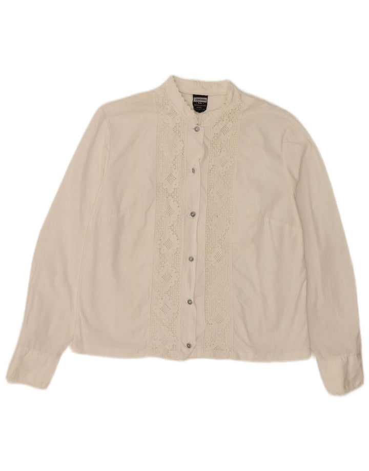 Vintage Womens Shirt IT 44 Medium White Cotton