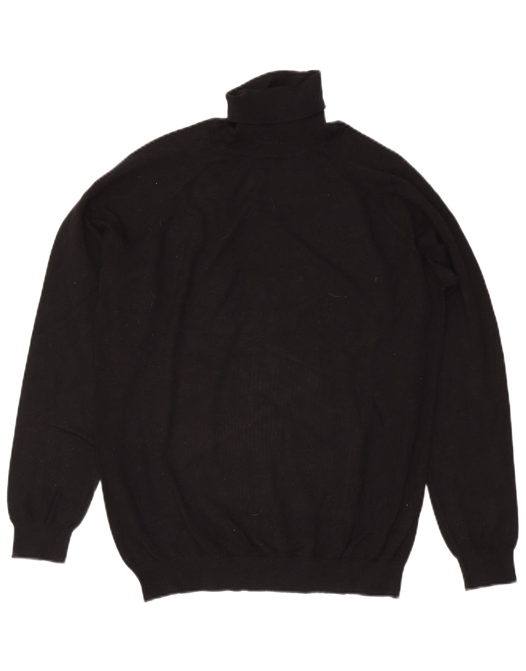 Zara Mens Roll Neck Jumper Sweater Large Black Viscose