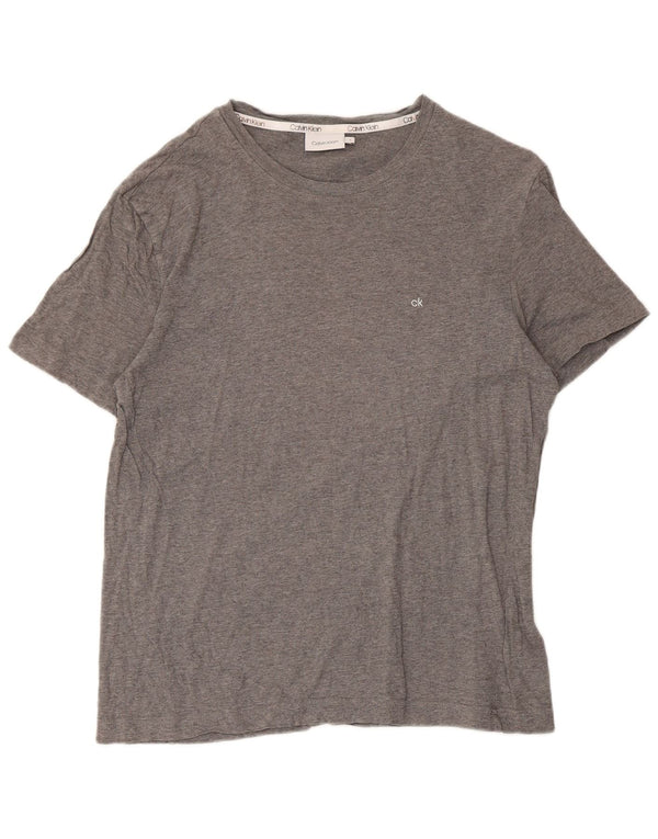 T-shirt da uomo Calvin Klein Top grande in cotone grigio