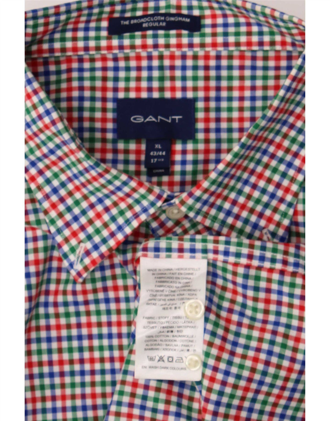 Gant Mens Short Sleeve Shirt Size 17 1/2 XL Multicoloured Gingham
