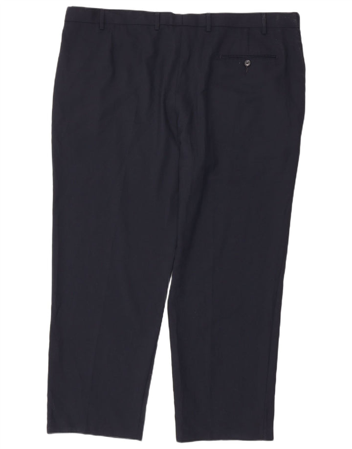 Marks & Spencer Pantalon de costume coupe classique pour homme W46 L31 Bleu marine Polyester