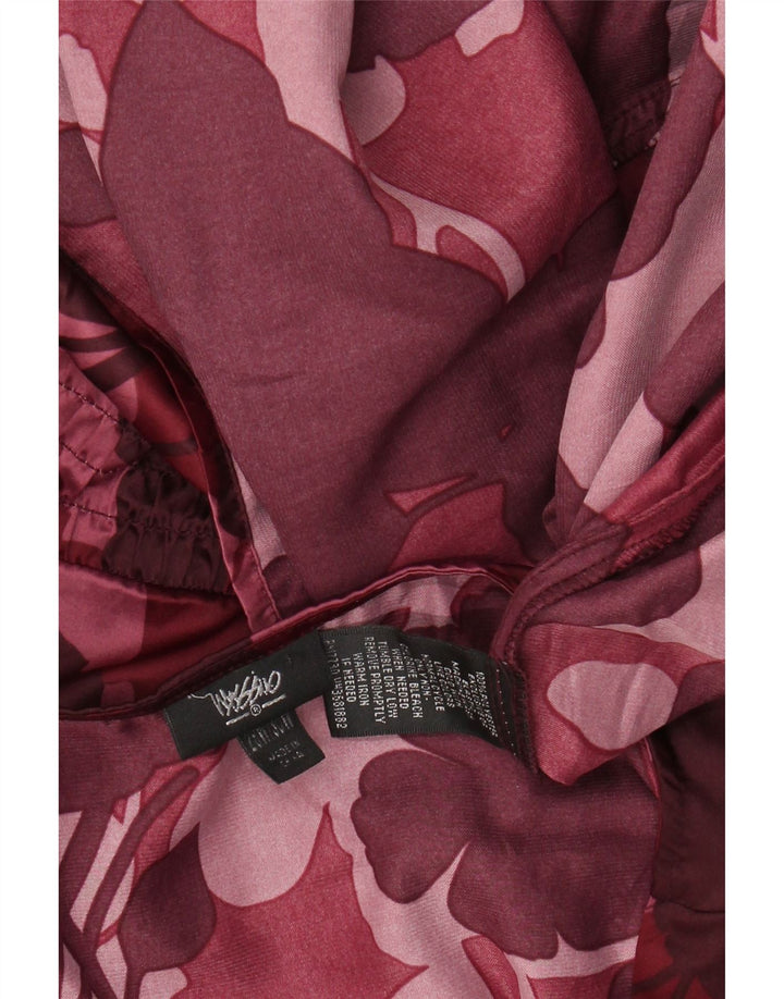 MOSSIMO Dame Bluse Top US 28 5XL Burgundy Floral Polyester