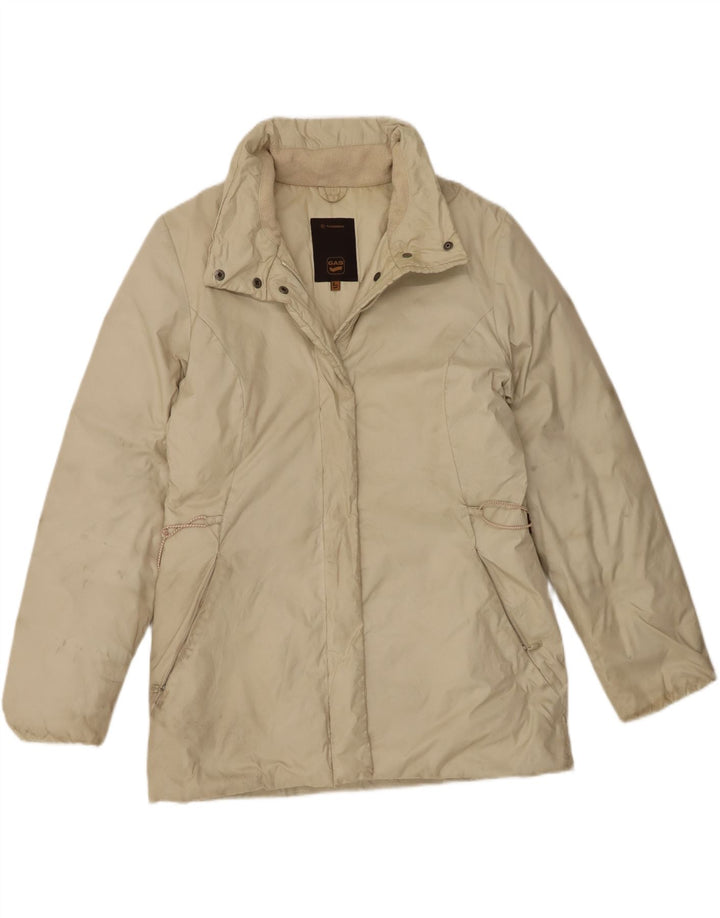 Gas Womens Hooded Padded Jacket UK 14 Large Beige Nylon